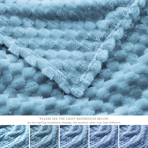 Turtle Shell Throw Blanket Blue for Couch Gentle Soft Fleece (Blue / Throw)