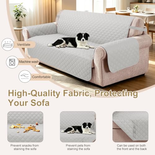 Loveseat Couch Cover for Dogs (Light Grey/Light Grey / Loveseat - Small (45"))