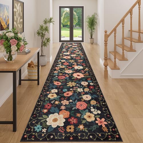 3x16 Runner Rug for Hallway (Black / 3' x 16' (Rectangular))