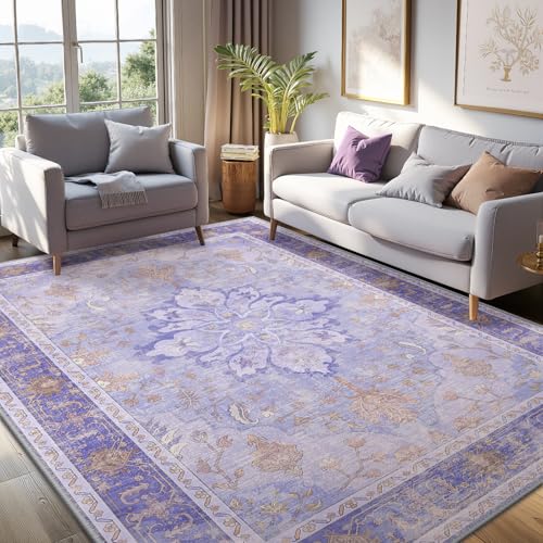Washable Area Rug (Purple / 5' x 7' (Rectangular))