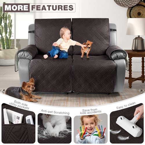 100% Waterproof Oversized Loveseat Recliner Cover (Coffee / 2 Seater Oversized)