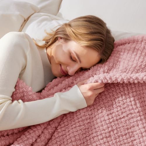 Soft Fleece Twin Size Bed Blanket (Pink / Twin(60x80 In))