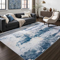 Abstract Area Rug Modern Washable Rug Soft Non Slip Rug Low Pile for Bedroom Living Room Dining Room Dusty Teal Grey 7x10 Feet (Dusty Teal Grey / 7' x 10' (Rectangular))