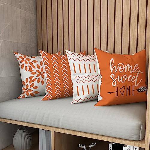 Fall Pillow Covers 22x22 Set of 4 (Orange / 22" x 22" (Pack of 4))