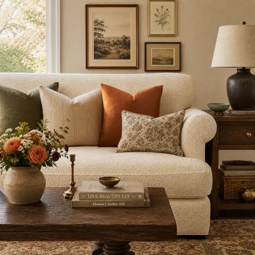 Burnt Orange Velvet Throw Pillow Covers 24x24 Pack of 2 (Dark Burnt Orange / 24" x 24" (Pack of 2))