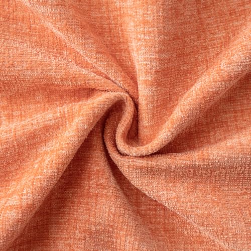 Soft Chenille Throw Pillow Covers Coral Red 20x20 Inch Pack of 2 (20" x 20" (Pack of 2) / Coral Red)