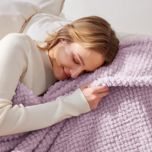 Soft Fleece Twin Size Bed Blanket (Lilac / Twin(60x80 In))