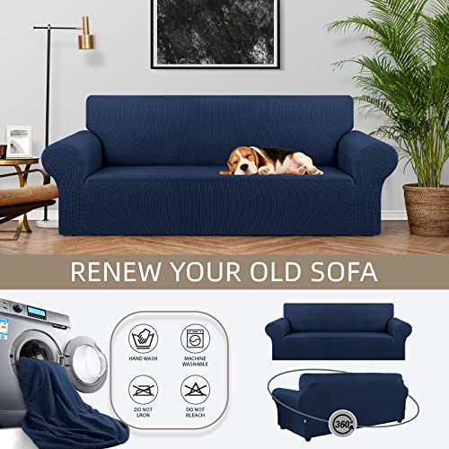 Stretch Couch Covers for Sofa (Navy Blue / Large)