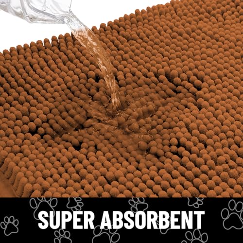 Dog Door Mat for Muddy Paws (36"X24" / Ochre and Black)