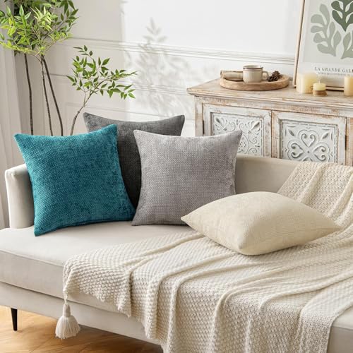 Decorative Couch Throw Pillow Covers 18x18 Inch Coastal Teal 2 Pack (18" x 18" (Pack of 2) / Teal)