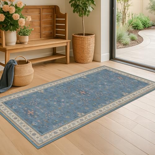 Blue 2x4 Runner Rug for Entryway Indoor (2' x 4' (Rectangular) / Dusty Blue)