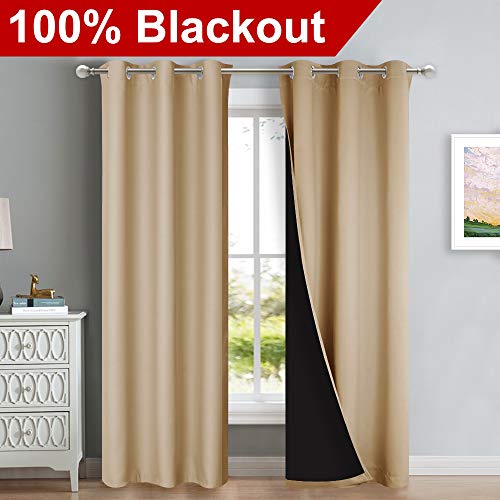 Biscotti Beige Curtains for Living Room 42" w x 84" L 2 Panels (Biscotti Beige / 42"W x 84"L (Pack of 2))