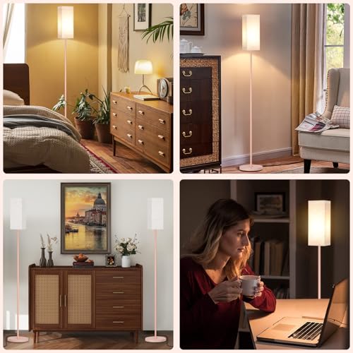 64.6" Floor Lamp (Beige + Pink)