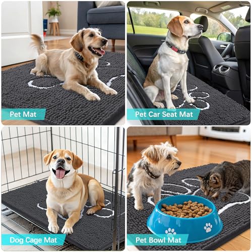 Dog Door Mat for Muddy Paws 47x17 (Dark Grey / 47" X 17")
