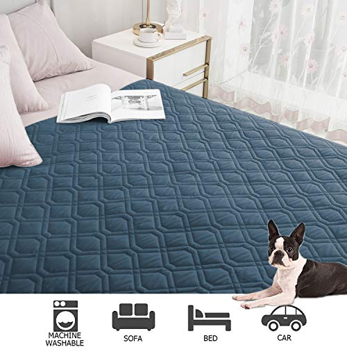 Waterproof Blanket Reversible Dog Bed Cover Pet Blanket for Furniture Bed Couch Sofa (52x82 Inch (Pack of 1) / Navyblue)