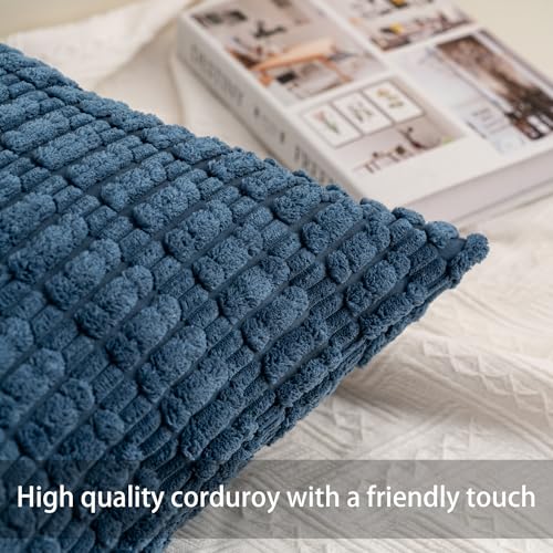 Pack of 2 Corduroy Decorative Throw Pillow Covers 12x24 Inch (Teal / 24" x 12" (Pack of 2))