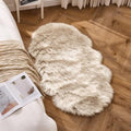 Fluffy Area Rug 3x5 ft Faux Fur Sheepskin Rug for Bedroom Beige (3' x 5' (Sheepskin) / Beige)