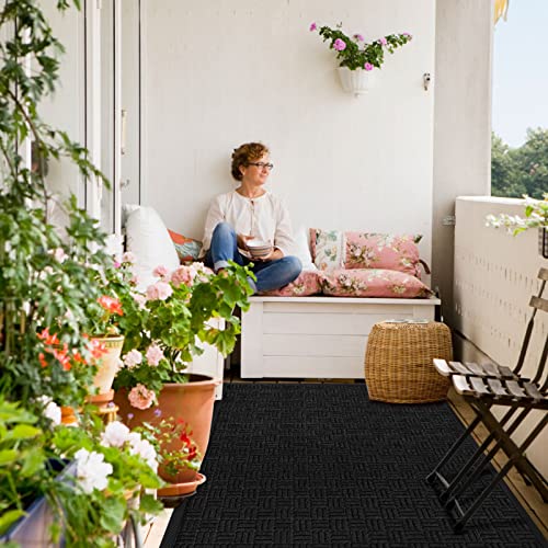 Front Door Mat Outdoor Entrance (Onyx Black / 3' x 5'2" (Rectangular))