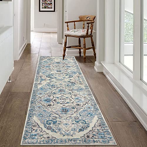 HEBE Hallway Runner Rug 2'x6' (Blue / 2' x 6' (Rectangular))