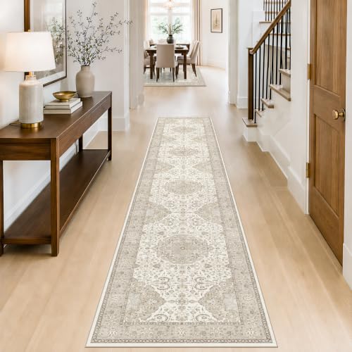 HY HAOYUNLAI Hallway Washable Runner Rug 2x10 Kitchen Entryway Slim Carpet (2' x 10' (Rectangular) / Ivory)