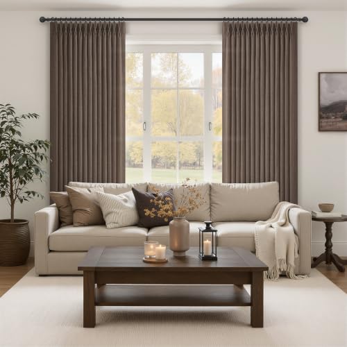 Dark Brown Pinch Pleated Semi Sheer Living (Darkbrown / 40"W x 84"L (Pack of 2))