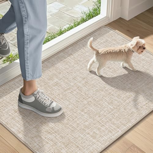 Ultra Thin Indoor Door Mat 17"x29" (Khaki / 1'5" X 2'5" (Rectangular))
