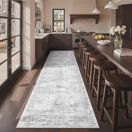 3x10 Runner Rug Non Slip (Grey/Ivory / 3' x 10' (Runner))