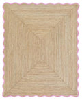 Wave Scalloped Natural Jute Rug (Light Pink / 5'x7' (Rectangular))
