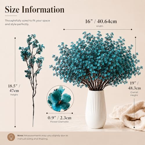 15 Bundles Artificial Teal Baby’s Breath Flowers (Teal)