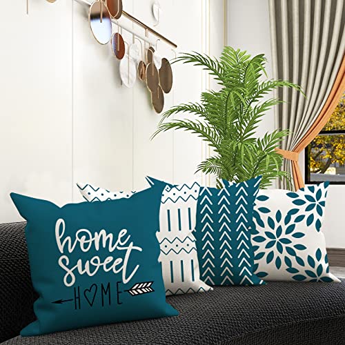 Pillow Covers 18x18 Set of 4 (Teal / 18" x 18" (Pack of 4))