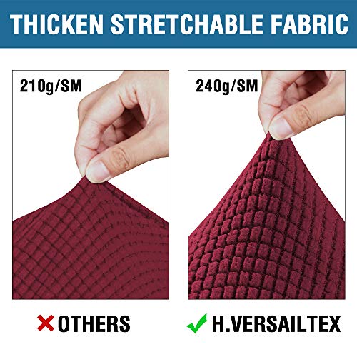 4 Piece Stretch Sofa Covers for 3 Cushion Couch Covers for Living Room Furniture Slipcovers (X-Large / Burgundy)