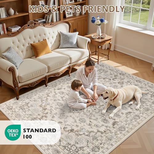 2x3 Area Rugs Living Room (Brown Beige / 2' x 3' (Rectangular))