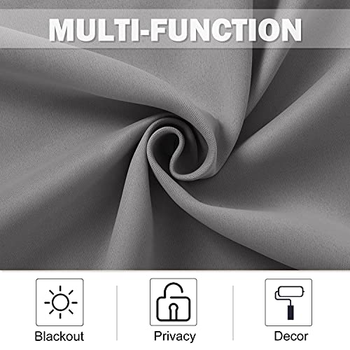 Small Curtain for Half Window Blackout for Bathroom Living Room (Silver Gray / 42"W x 36"L (Pack of 2))