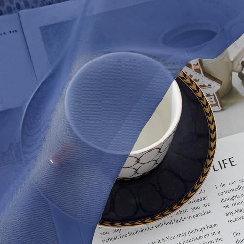 Royal Blue Sheer Curtains 84 Inches Long 2 Panels (Royal Blue / 42"W x 84"L (Pack of 2))