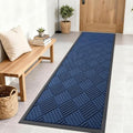 Front Door Mat Outside Entrance 71x23 (71" X 23" / Navy Blue Diamond)