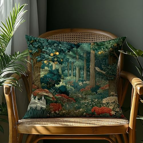 Rustic Forest Green Pillow Covers 18x18 Double (Forest-green Forest -27 / 18" x 18" (Pack of 1))