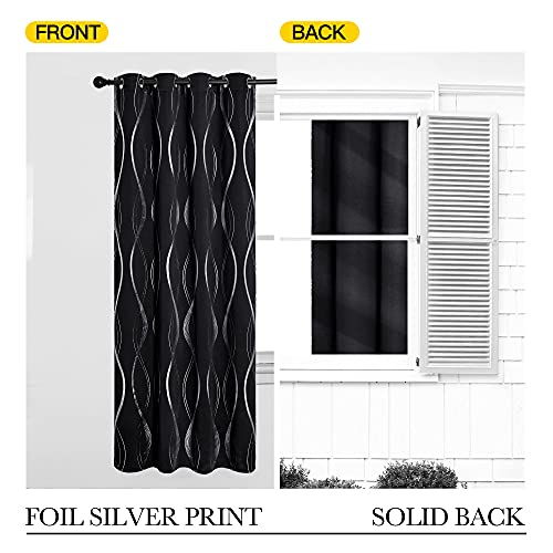 Black Out Curtains 102 inch Long 2 Panels Burg for Living Room (1 - Black / 52"W x 102"L (Pack of 2))