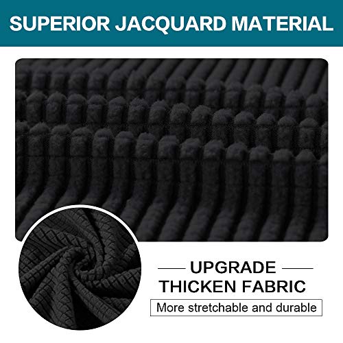 3 Piece Sofa Covers for 2 Cushion Couch Sofa Slipcover Soft Couch Cover for Dogs (Loveseat (2 Cushion) / Black)