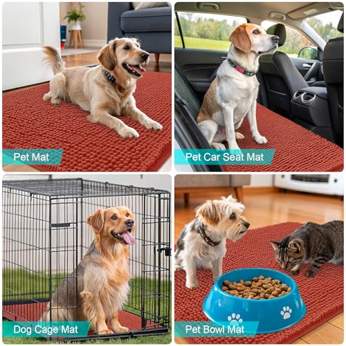 Dog Door Mat for Muddy Paws 70x35 (Maple Red / 70" X 35")