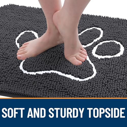 Dog Door Mat for Muddy Paws 40x32 (Dark Grey / 40" X 32")