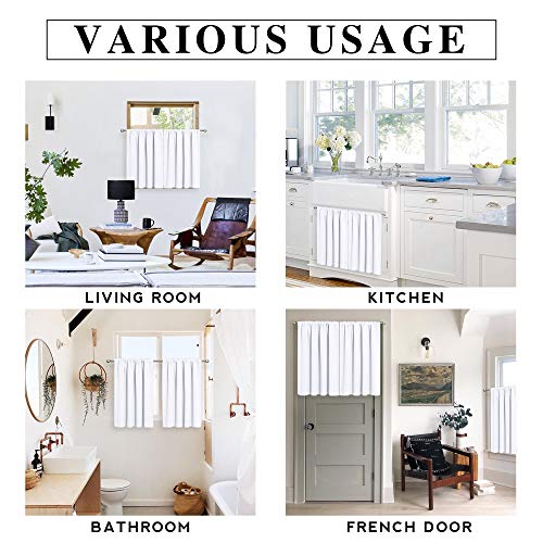 French Door Window Curtain Coverings (Pure White / 29"W x 45"L (Pack of 2))