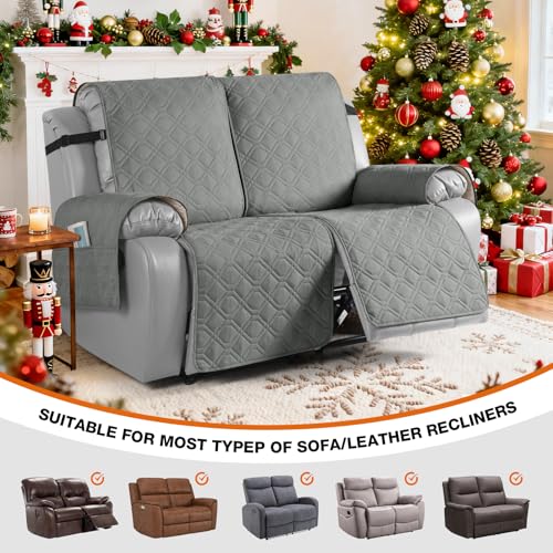 Waterproof Recliner Loveseat Covers Washable (Grey / 2 Seater)
