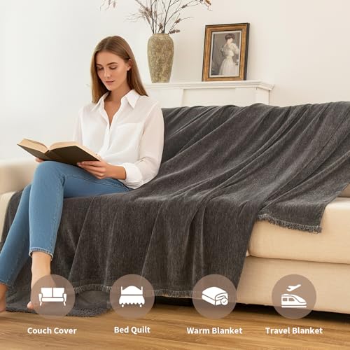 Couch Cover for Sofa (Charcoal Grey / 91*134 inch)