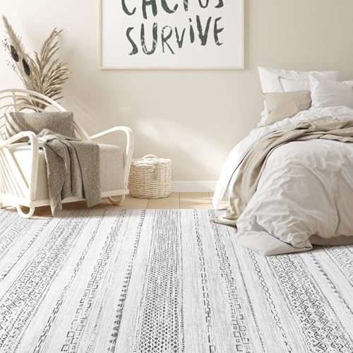 Boho 3x5 Area Rug Living Room Rugs Machine Washable Gray (Color Gray / 3' X 5' (Rectangular))