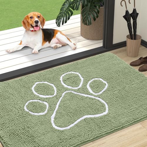 Dog Door Mat for Muddy Paws 47x32 (Sage Green / 47" X 32")