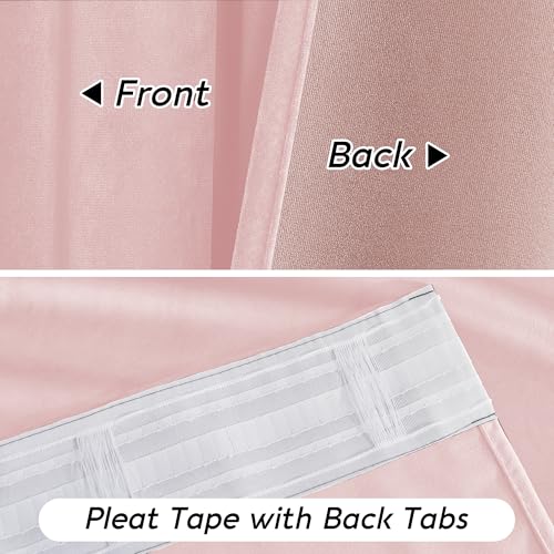 Baby Pink Velvet Curtains for Girls Bedroom Nursery 96 inches (Pink / 52"W x 96"L (Pack of 2))