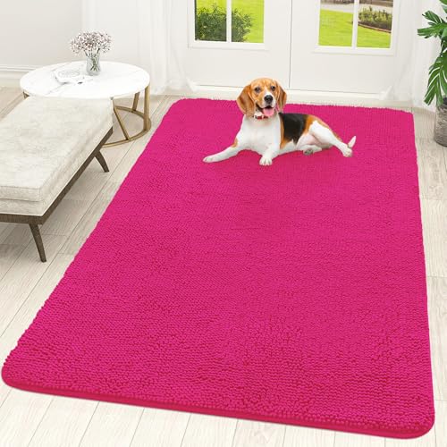Dog Door Mat for Muddy Paws 70x46 (Hot Pink / 70" X 46")