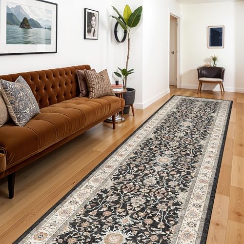 3x12 Washable Hallway Runner Rug (Black / 3' x 12' (Rectangular))