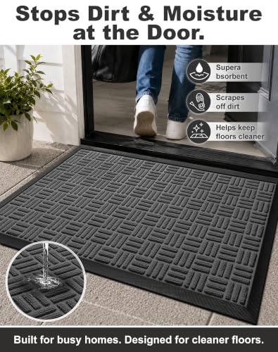 Front Door Mat Outdoor Entrance (Silver Mist / 3' x 5'2" (Rectangular))