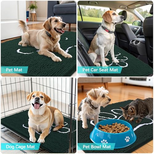 Dog Door Mat for Muddy Paws 36x24 (Blackish Green / 36" X 24")